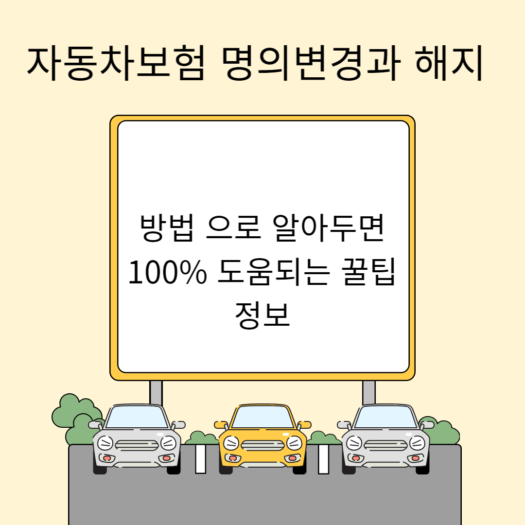 자동차보험 명의변경과 해지 방법 으로 알아두면 100% 도움되는 꿀팁 정보