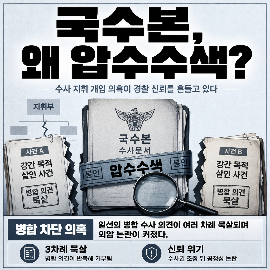 국수본, 왜 압수수색?