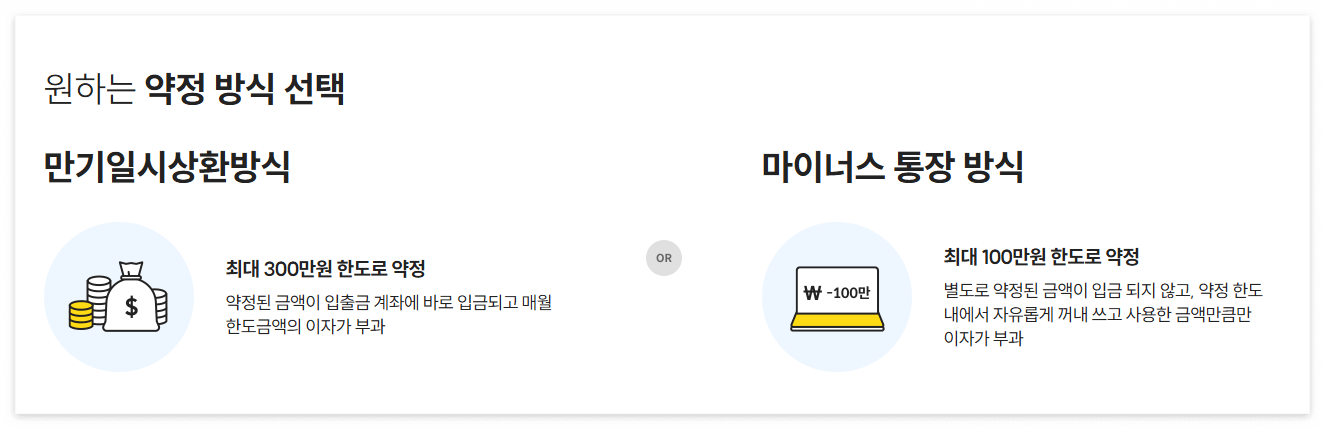 핀크 비상금대출 약정 방식