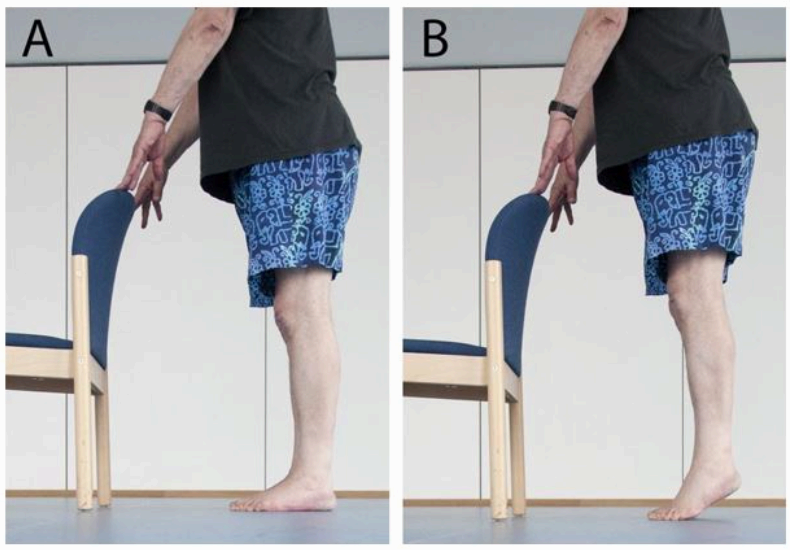 노인 까치발서기 운동 이미지사진