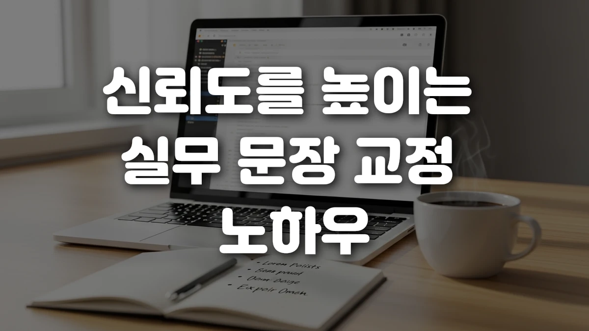 신뢰도를 높이는 실무 문장 교정 노하우