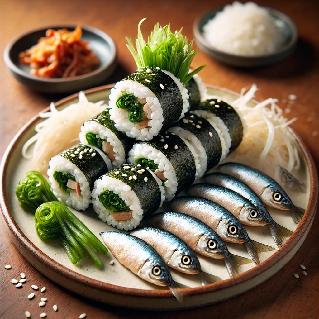 백김치 멸치김밥