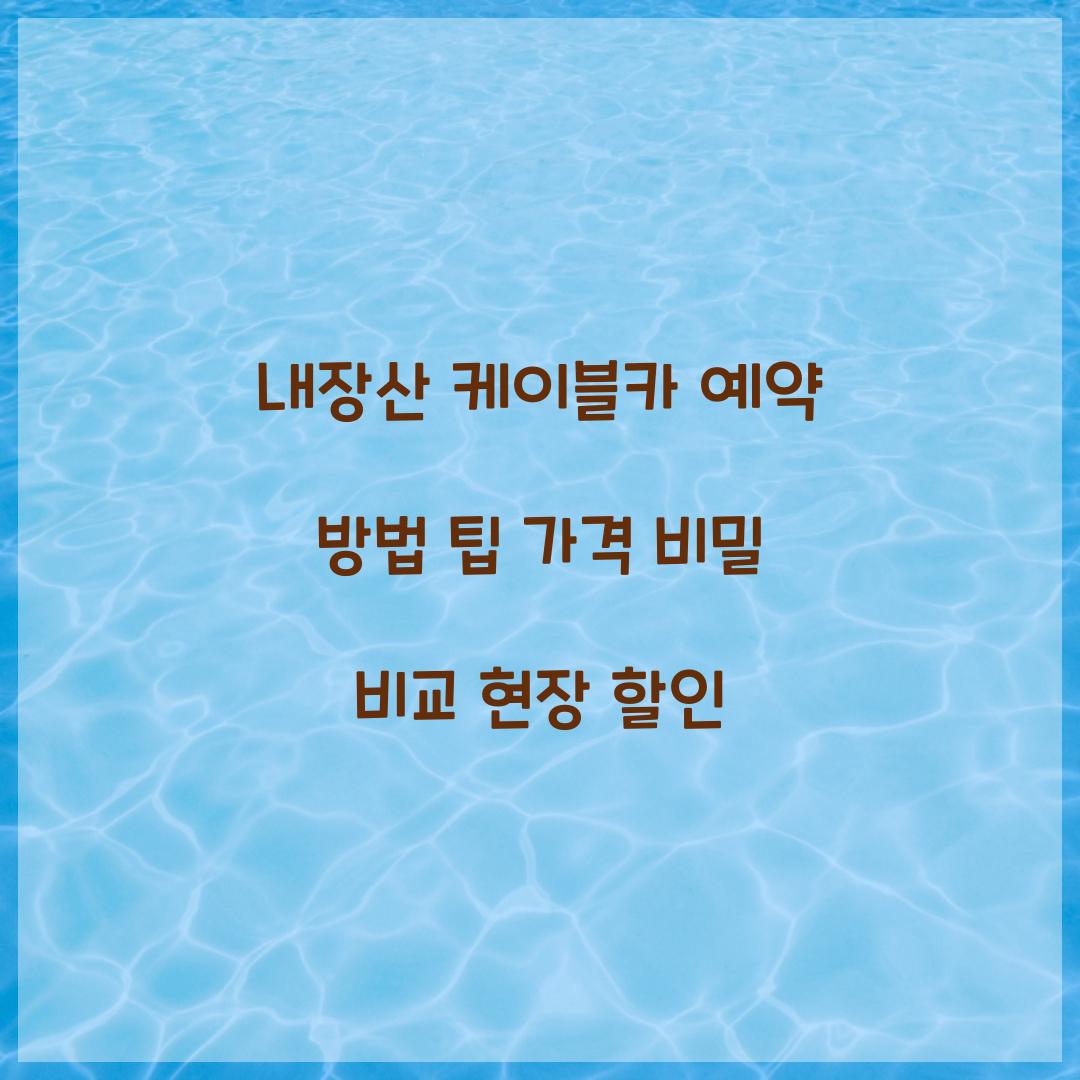 내장산 케이블카 예약