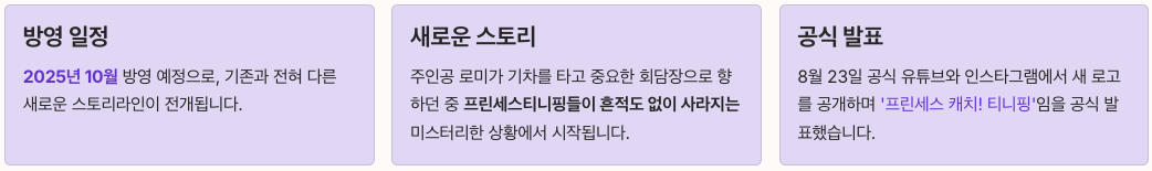 프린세스 캐치티니핑 시즌6 최신 소식 정리 이미지