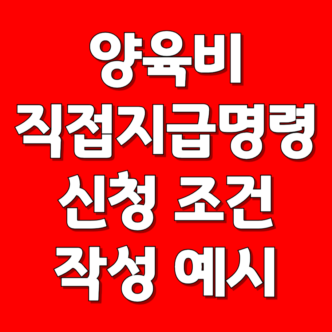 양육비 직접지급명령