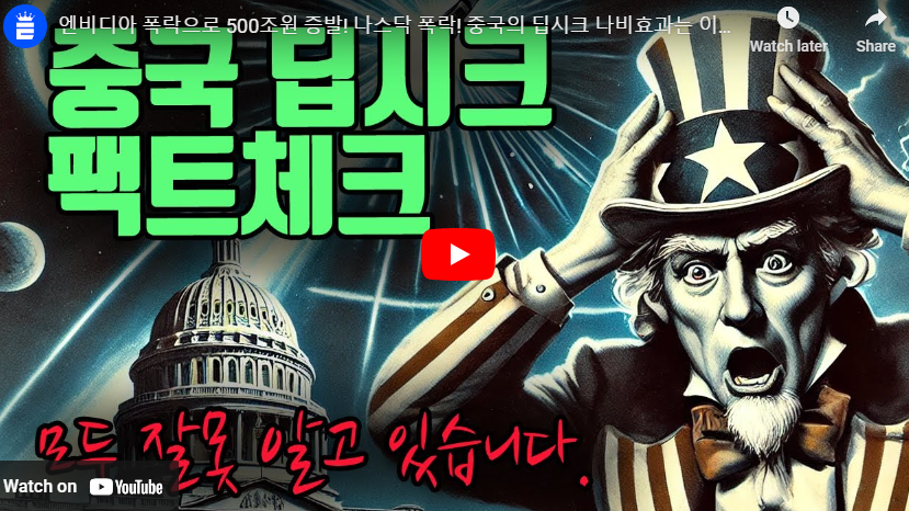 딥시크 관련주 뜻 딥씨크 R1 중국 AI 엔비디아 주가 팩트체크