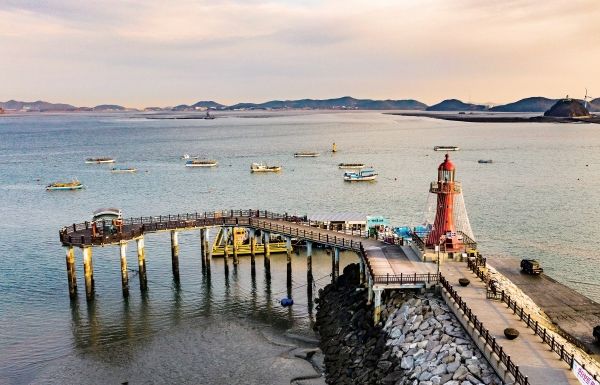 제부도 물이 바지는 시간대 사진