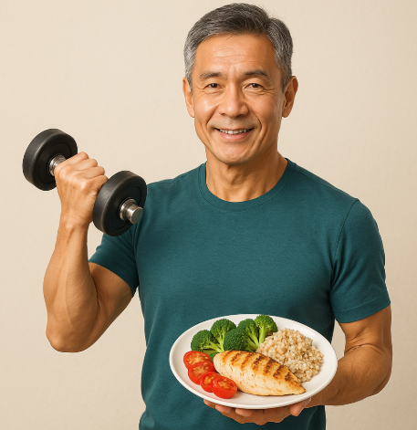 중년 남성 건강한 이미지