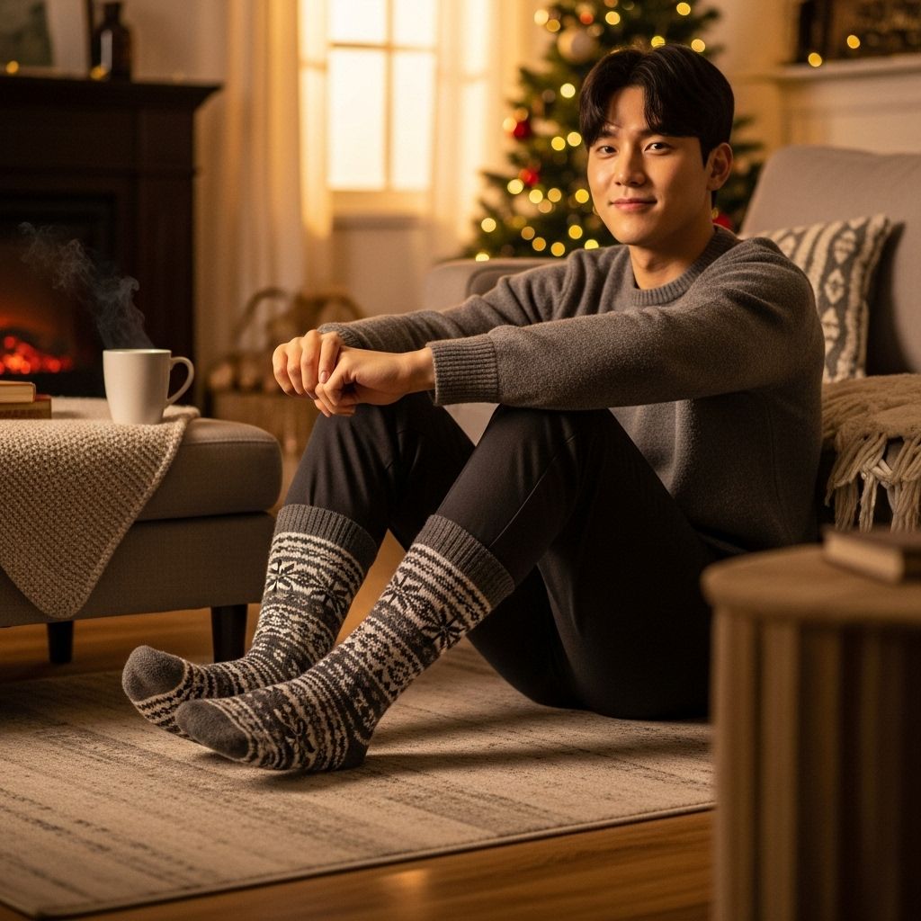 천안시 친환경 보일러 지원금, 수면양말을 신고 앉아있는 남성