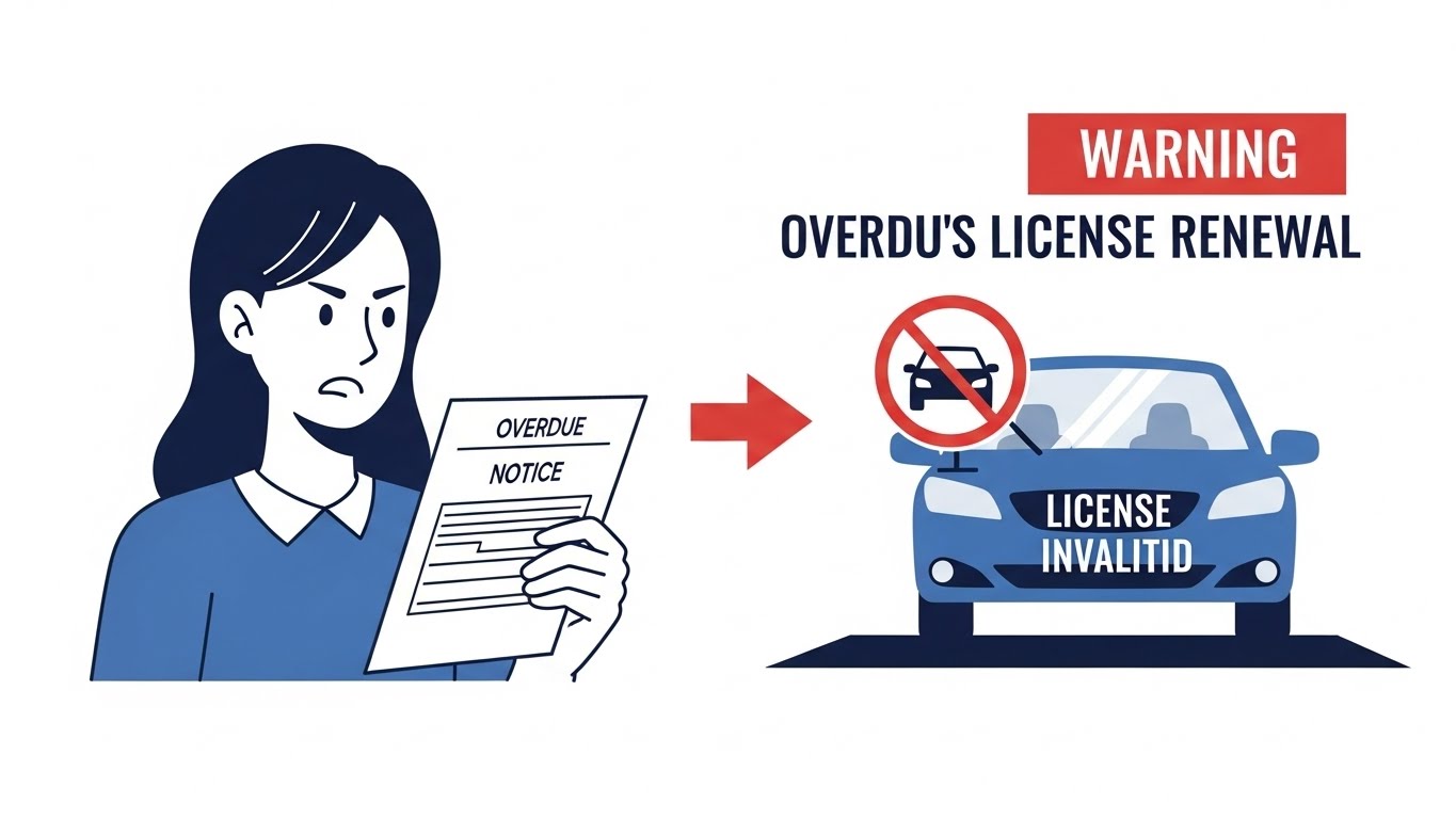 2026년 운전면허 갱신 기간에 갱신하지 못 해서 과태료를 받아 불편한 모습