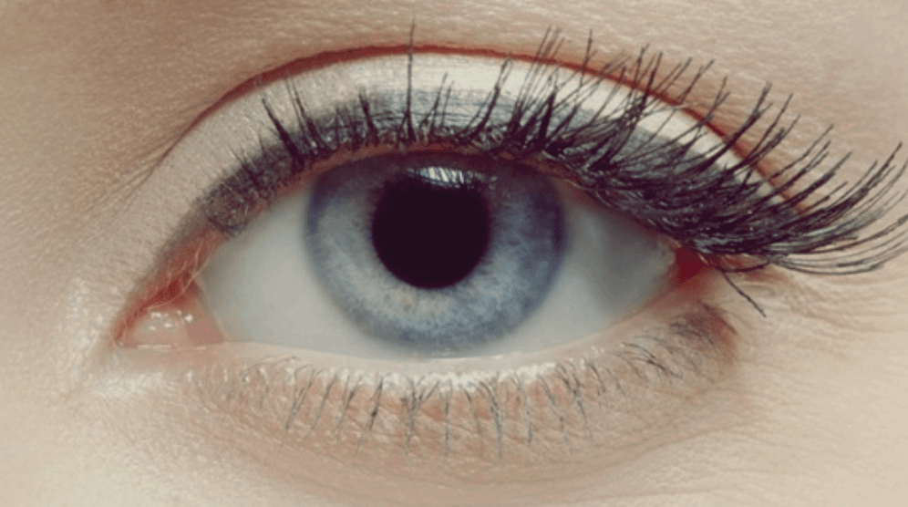 속눈썹이긴-서양-여성의-파란눈