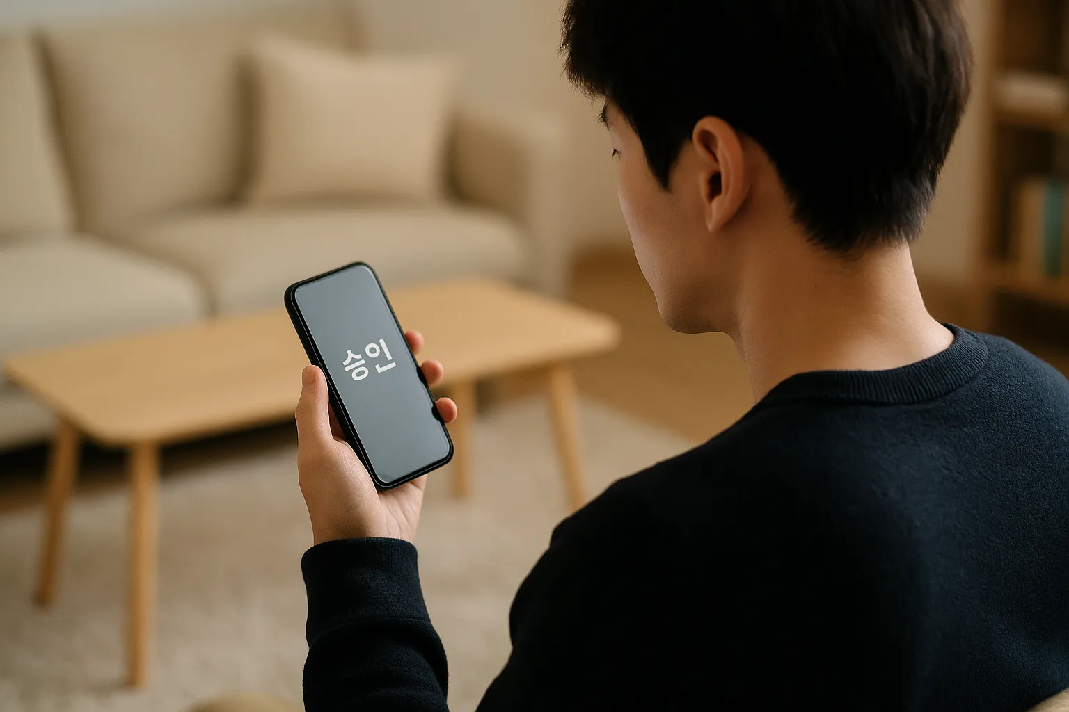 지원금 승인 알림 수신 장면