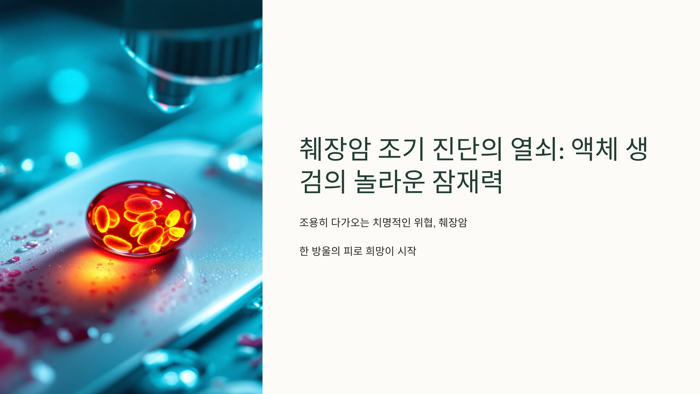 췌장암 조기 진단의 열쇠: 액체 생검의 놀라운 잠재력