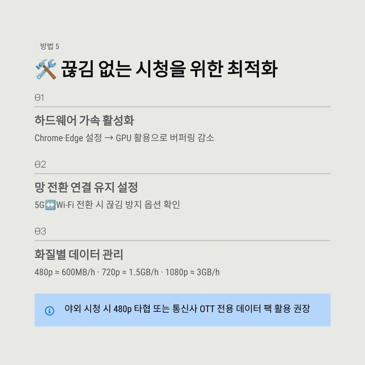 끊김 없는 시청을 위한 최적화
