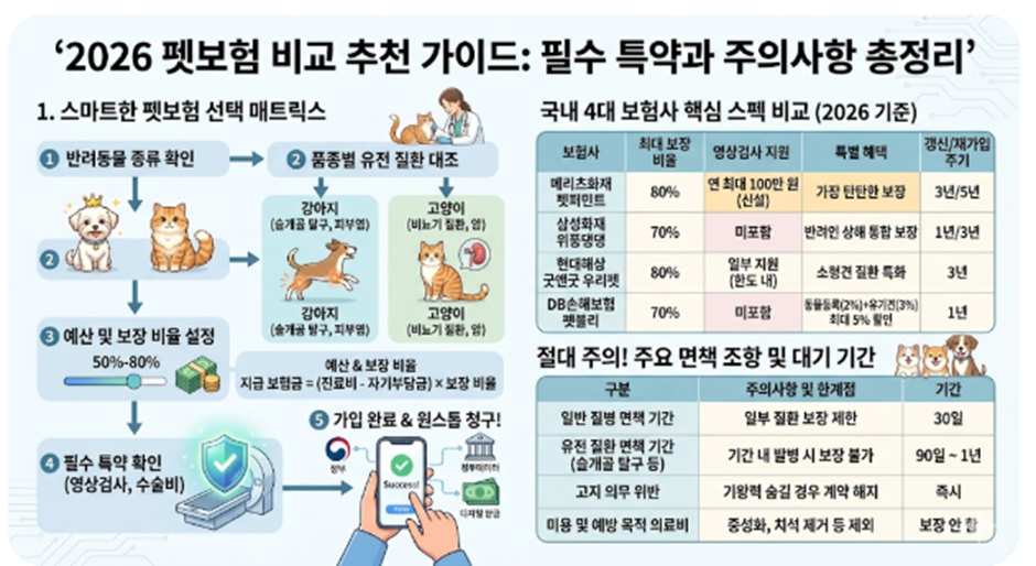 2026 펫보험 비교 추천 가이드 : 필수 특약과 주의사항 총정리