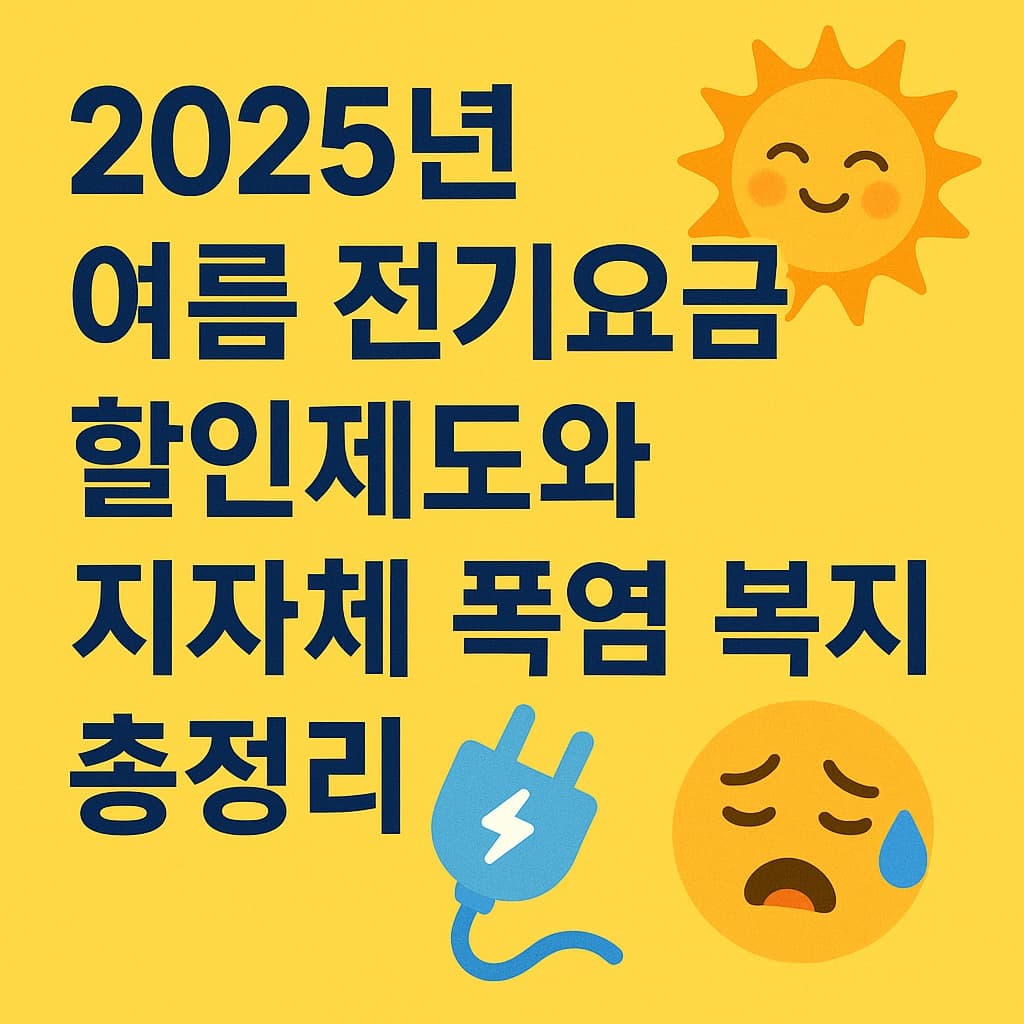 🌞 2025년 여름 전기요금 할인제도와 지자체 폭염 복지 총정리