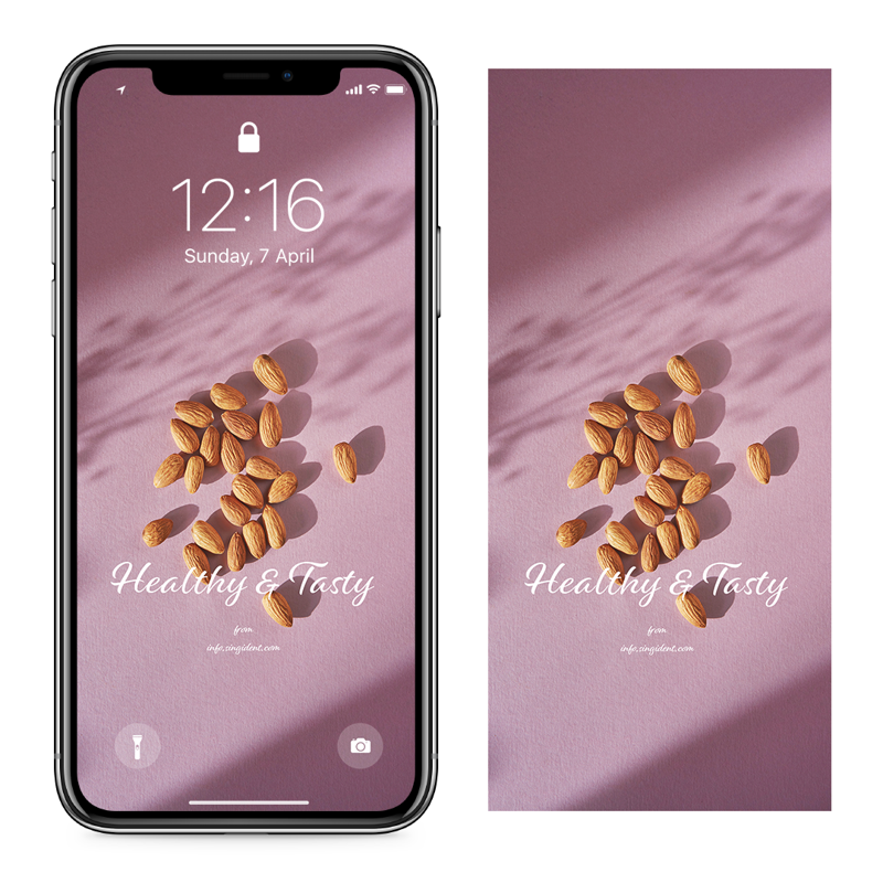 05 아몬드 C - Healthy and Tasty 아이폰갈색배경화면