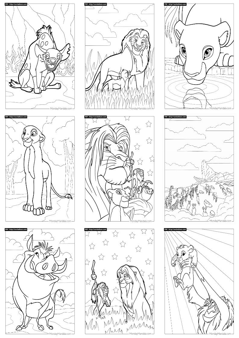 라이온킹 색칠공부 디즈니 도안