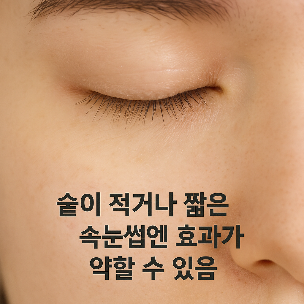숱이 적거나 짧은 속눈썹엔 효과가 약할 수 있음