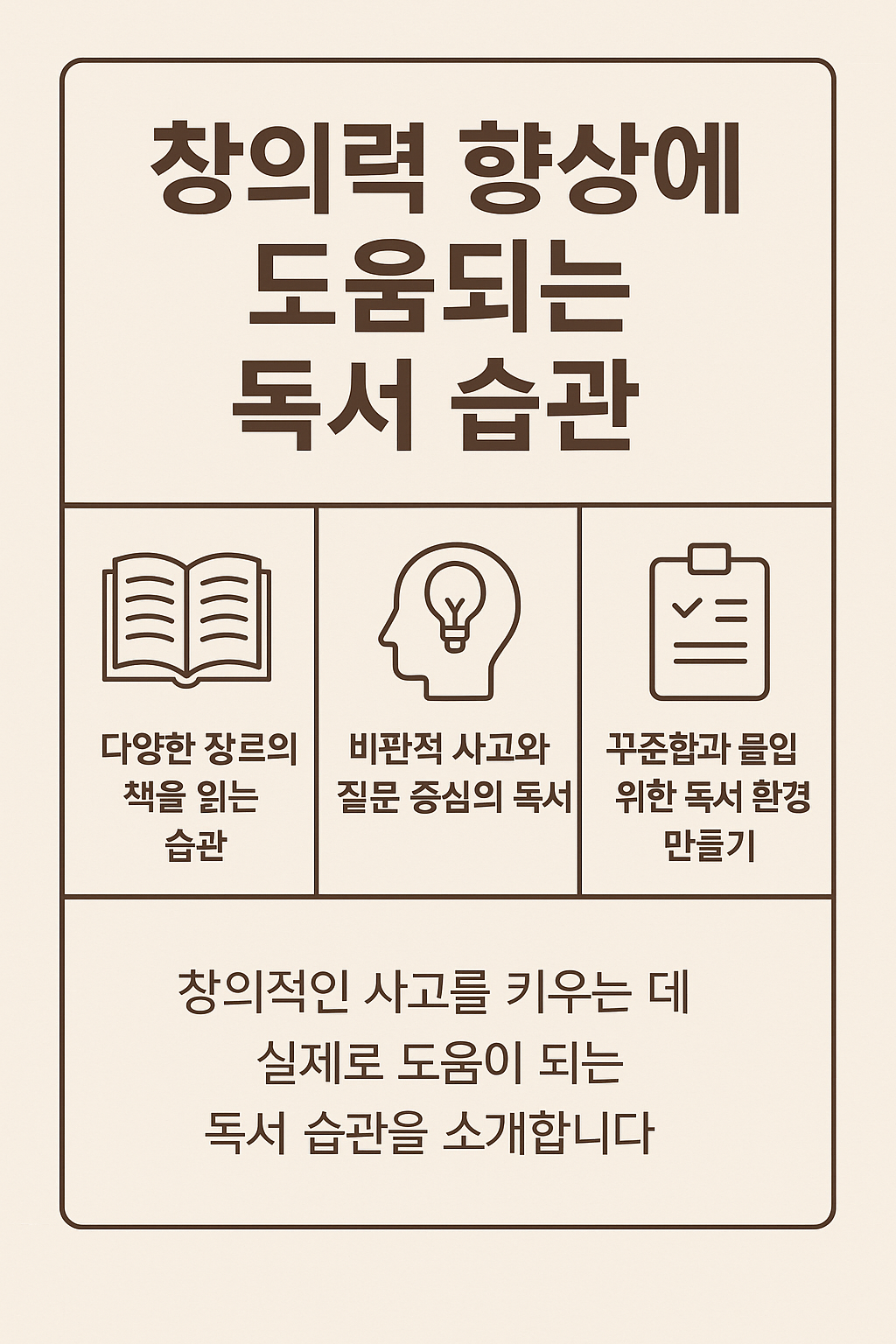 창의력 향상에 도움되는 독서습관