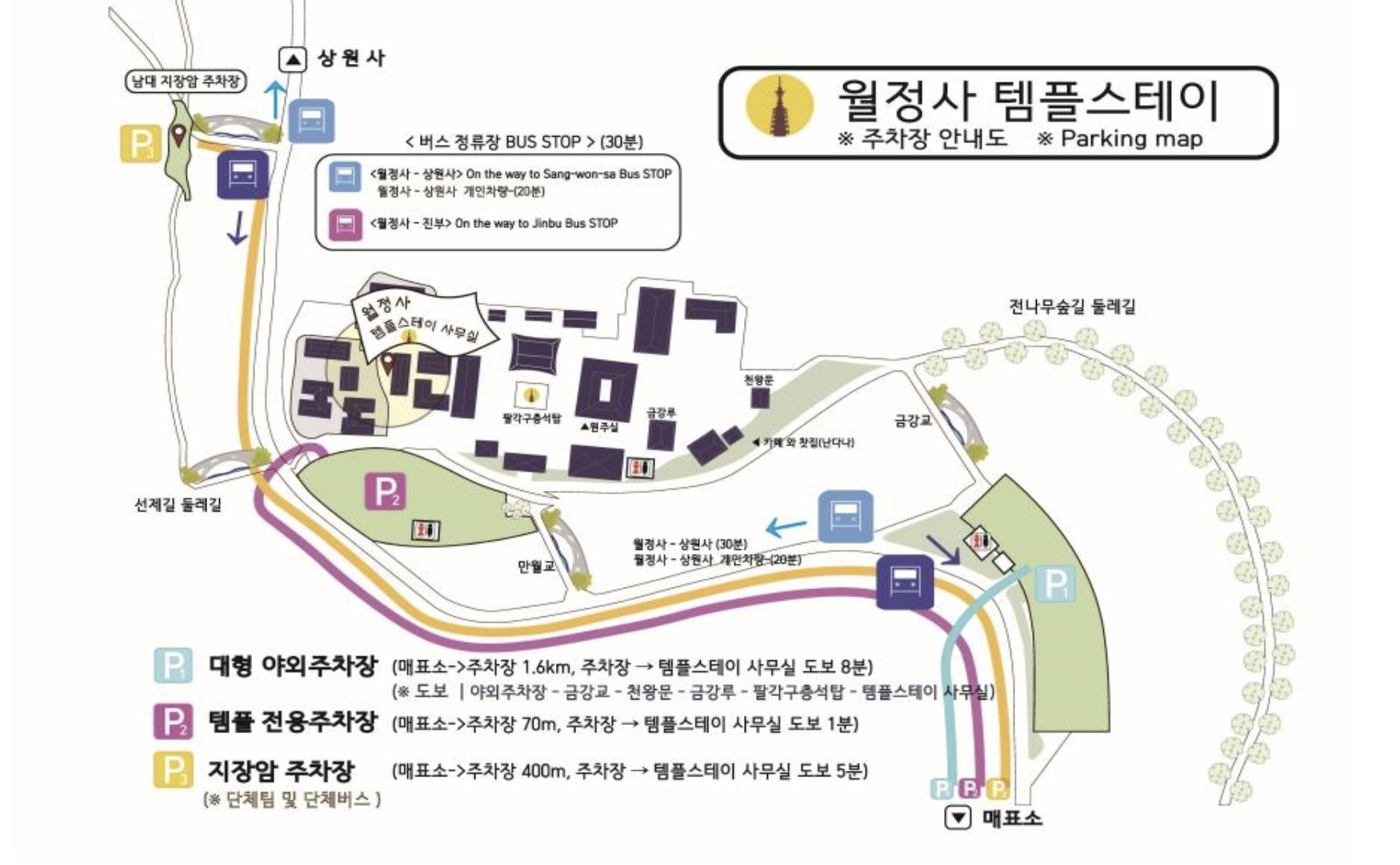 월정사 시설 안내도