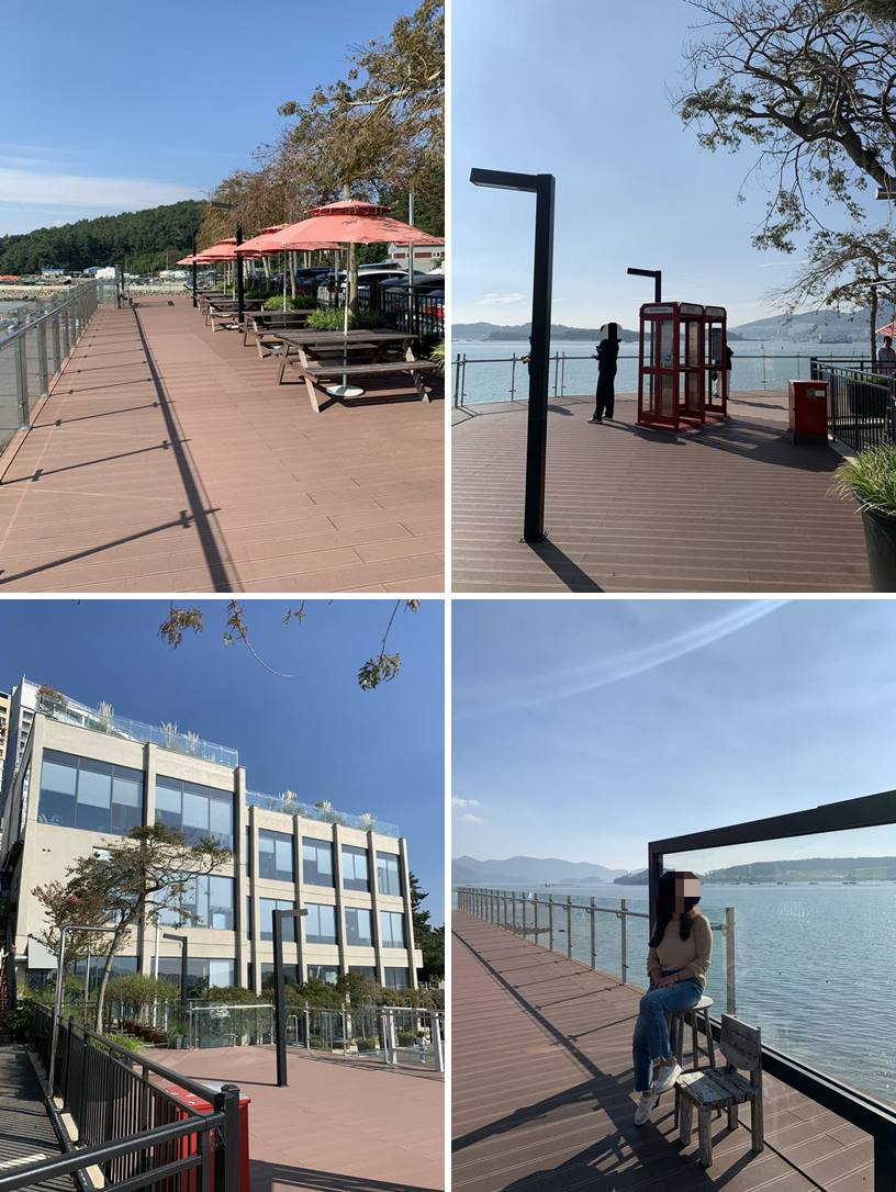 조형물 및 포토존 설치되어 있는 데크존