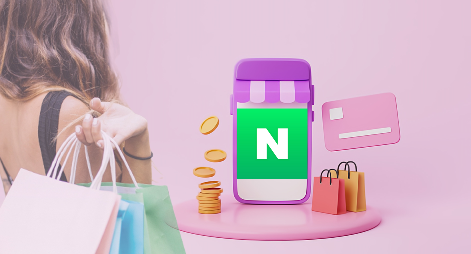 스마트스토어를 이요해 쇼핑하는 여성사진