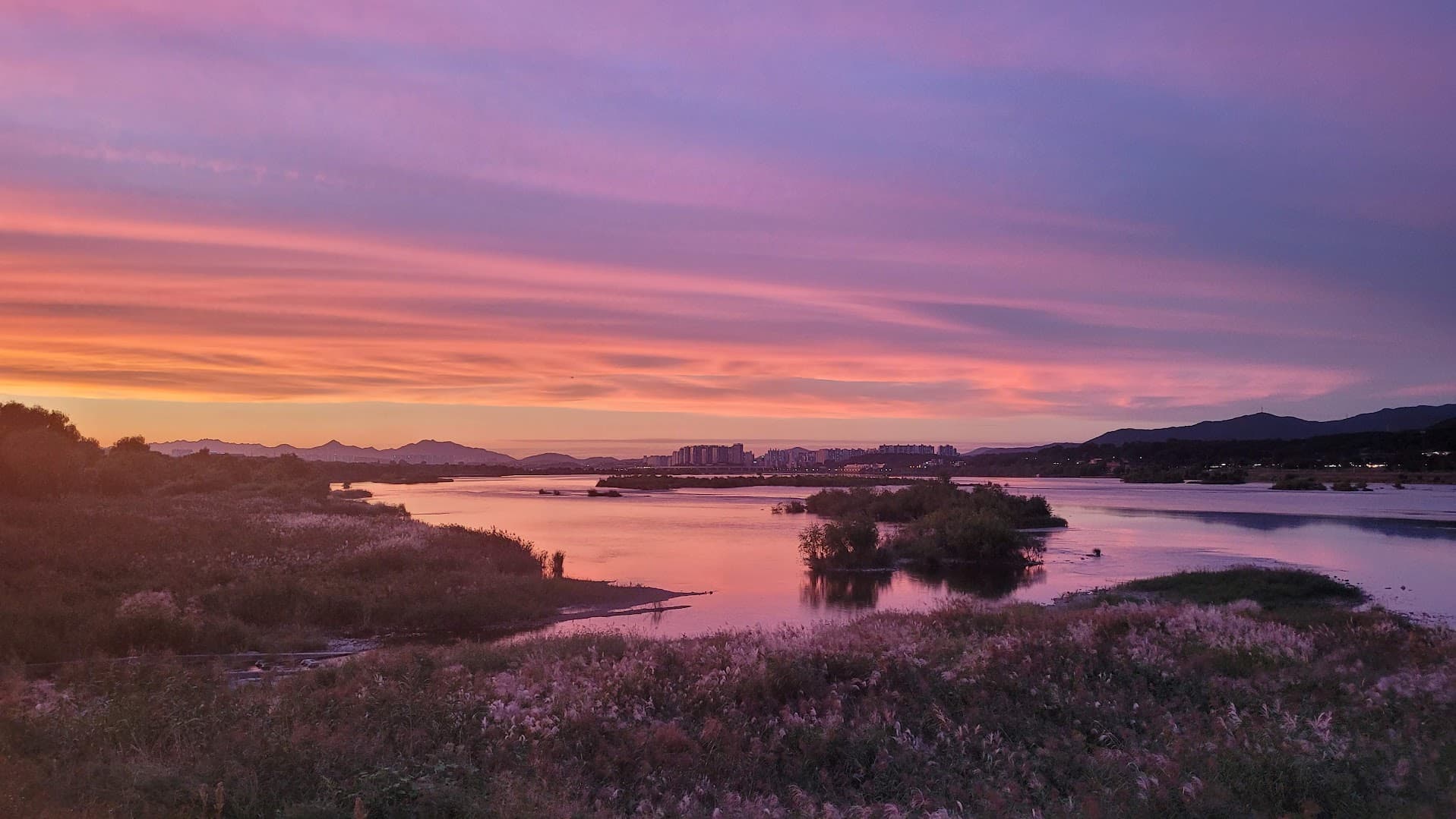 팔당대교 근처에서 바라본 일몰