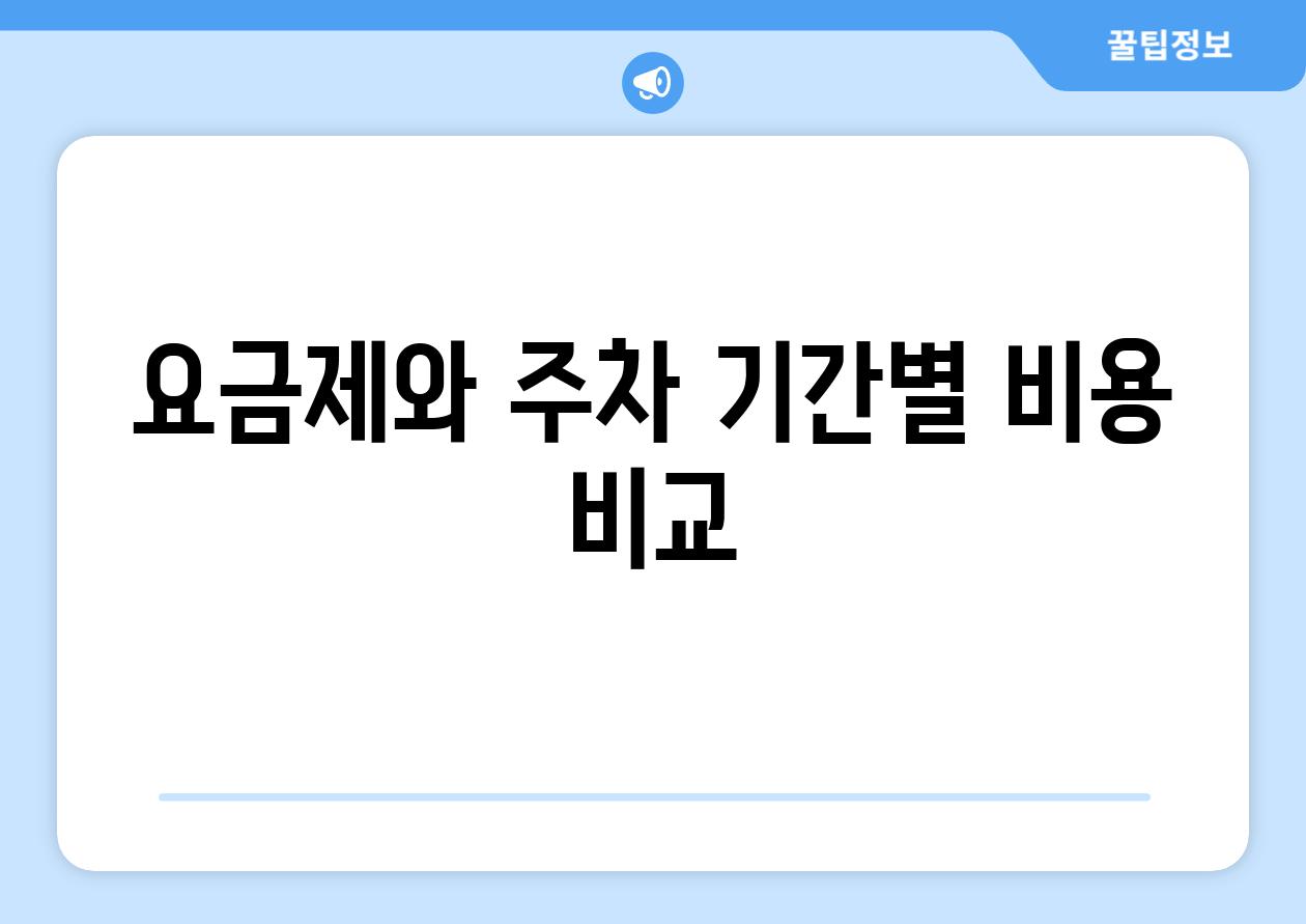 요금제와 주차 기간별 비용 비교