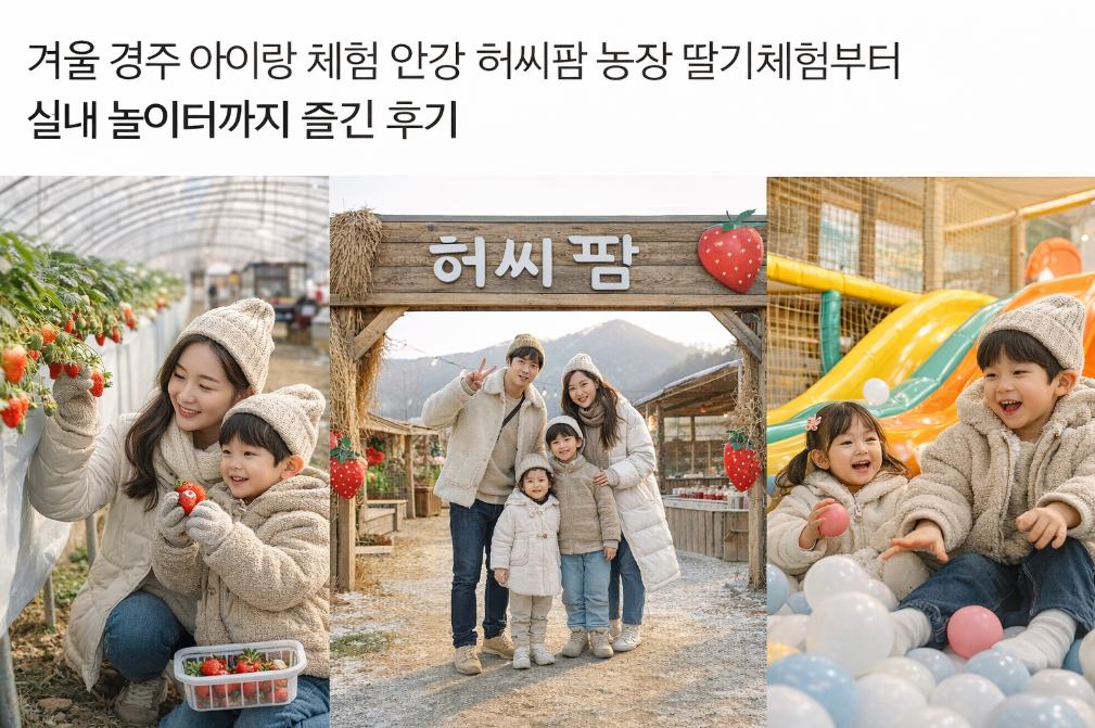 경주 안강 허씨팜 딸기체험, 아이와 겨울 나들이 완벽 코스 후기
