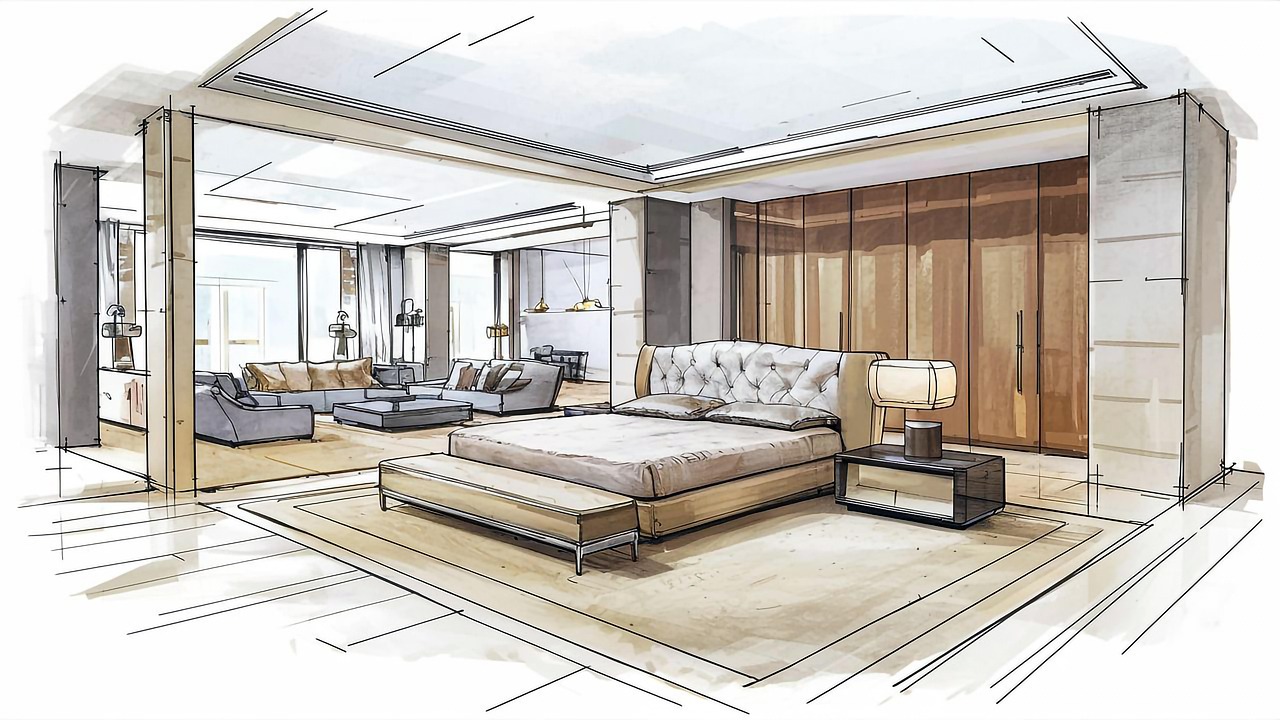 아파트내부 스케치그림