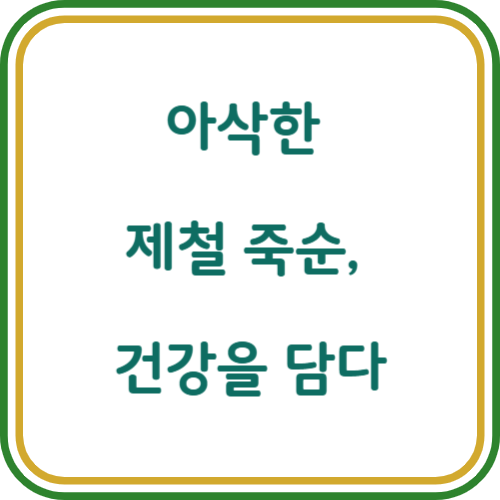 죽순 효능 죽순 요리법