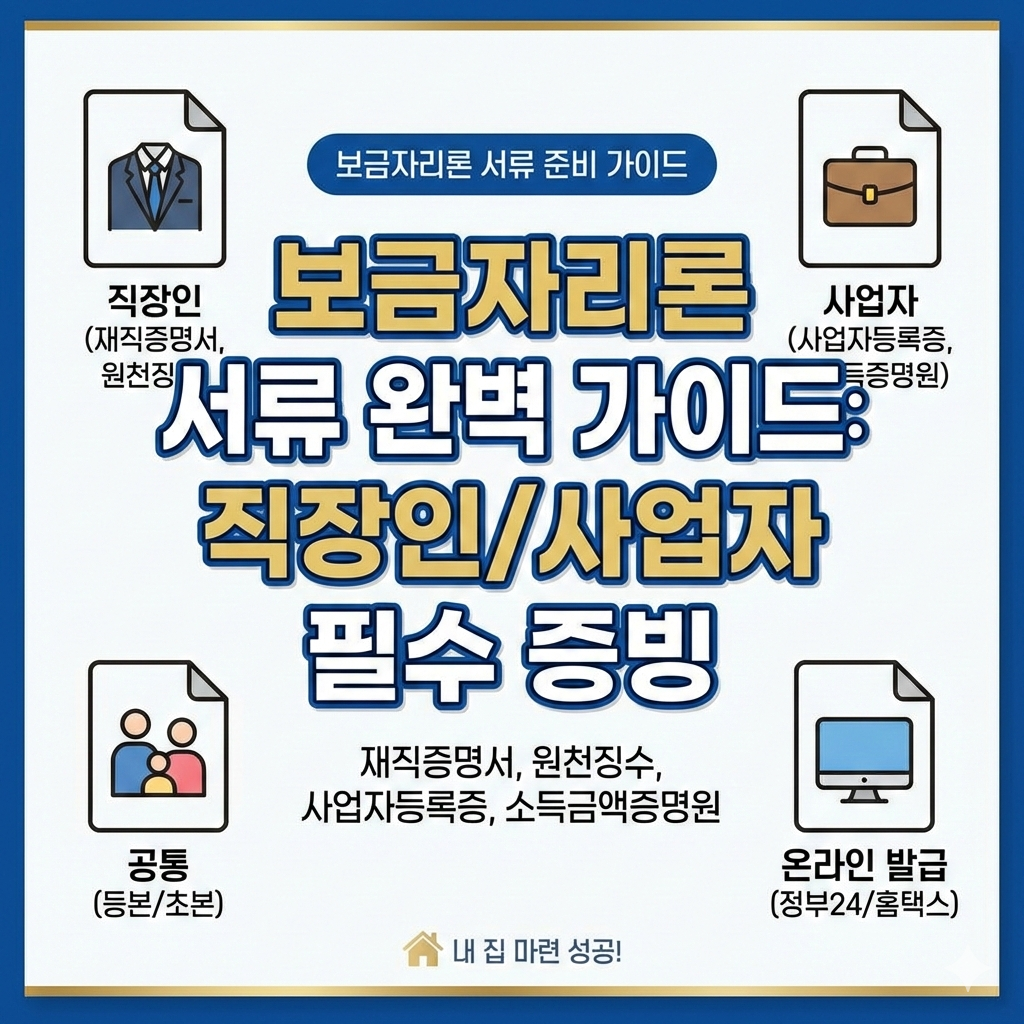 보금자리론 서류 준비 어떻게 하나요? 직장인 사업자 소득 증빙 완벽 가이드