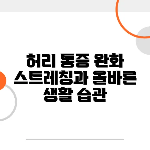허리 통증 완화 스트레칭과 올바른 생활 습관