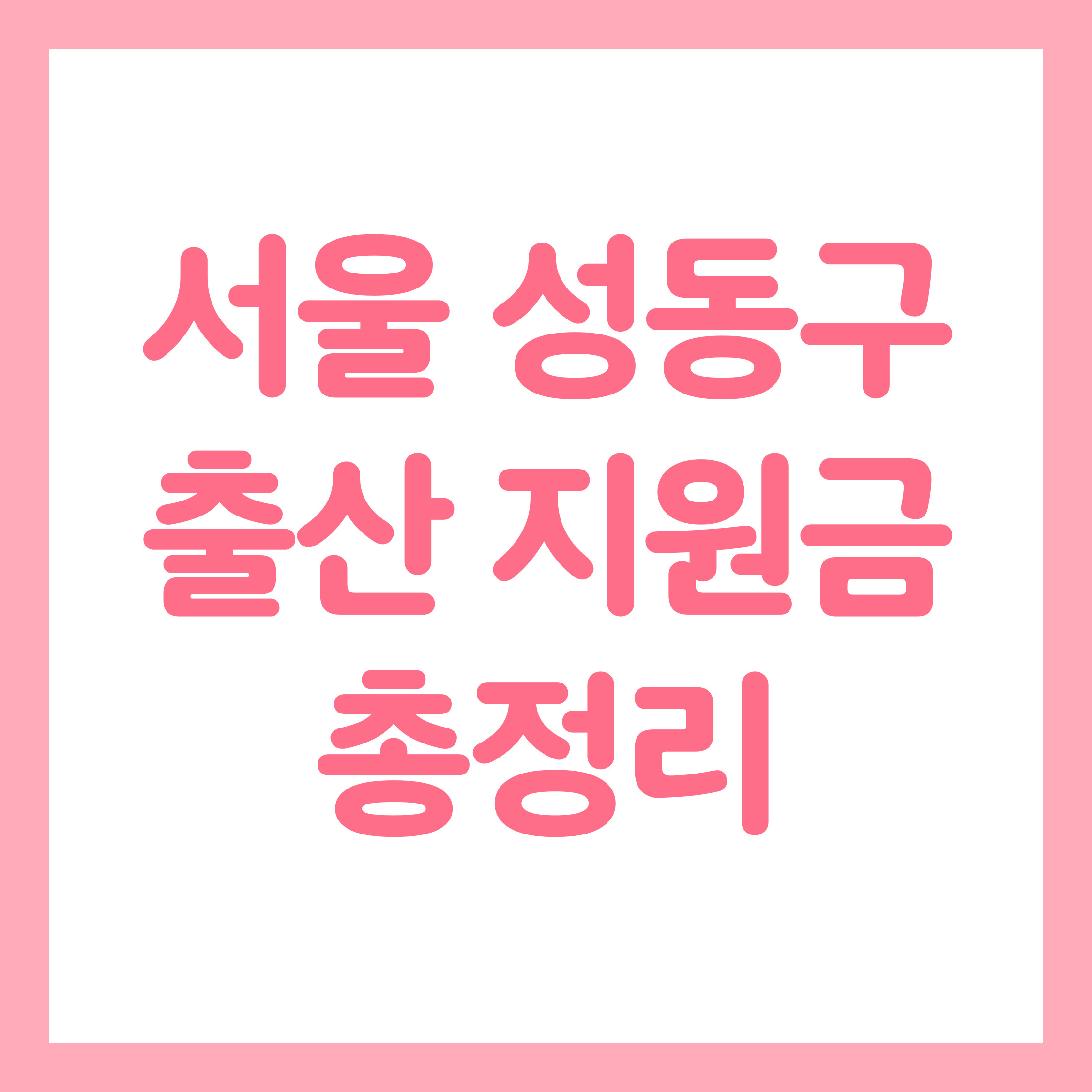 2025 서울시 성동구 출산 지원금 신청방법 임산부 지원금