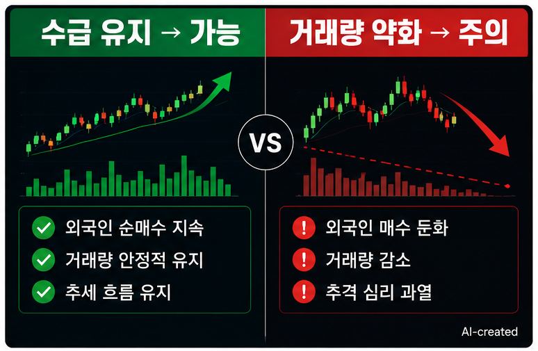 하이닉스 외국인 매수 증가 흐름과 실제 시장 구조를 비교하는 이미지