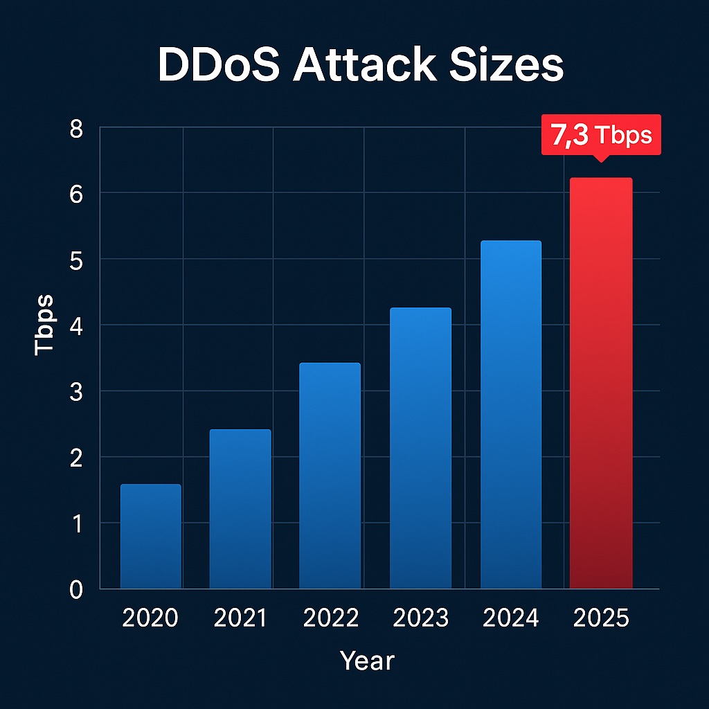 DDoS 공격 규모 비교 차트