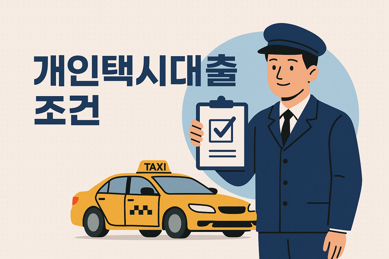 개인택시대출 조건 총정리! 2025년 최신 정부지원 혜택