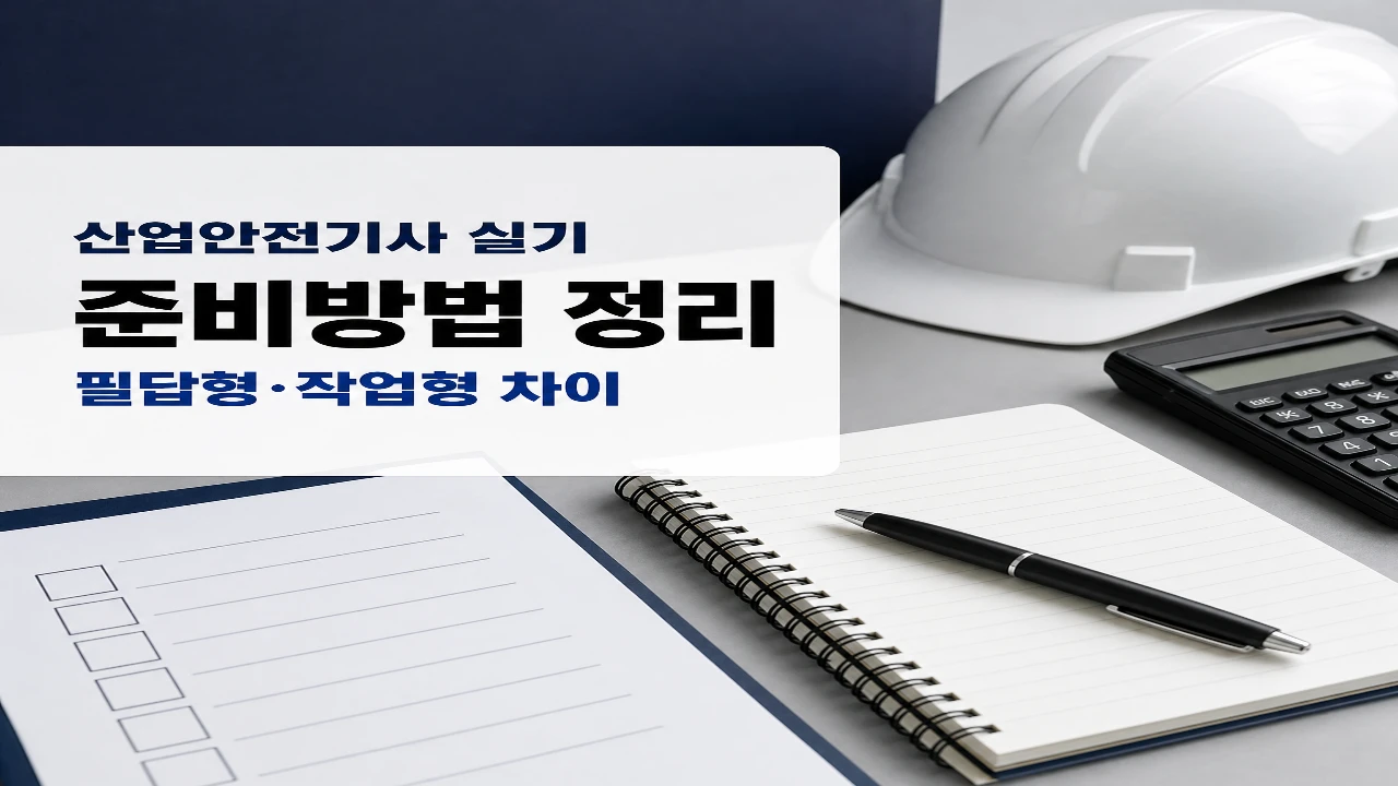 산업안전기사 실기 준비방법과 필답형 작업형 차이를 설명하는 대표이미지