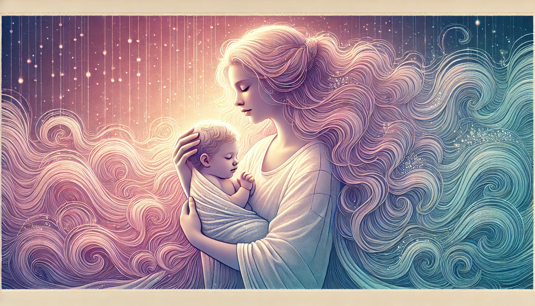 아이를 안고있는 엄마