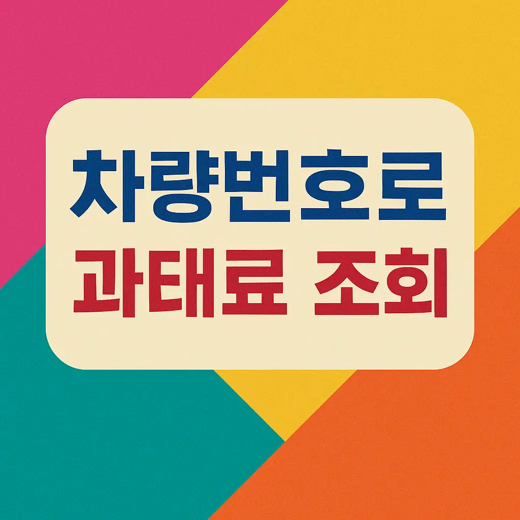 차량번호로 과태료 조회