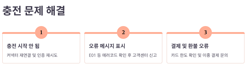 충전 중 문제 발생 시 대처 방법