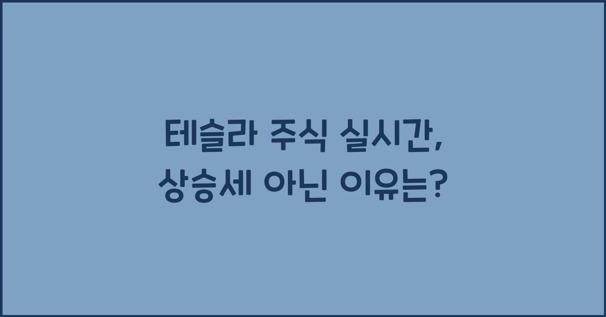 테슬라 주식 실시간