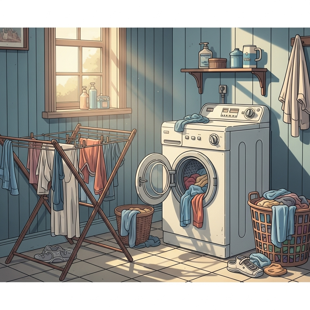 빨래, 세탁기 일러스트