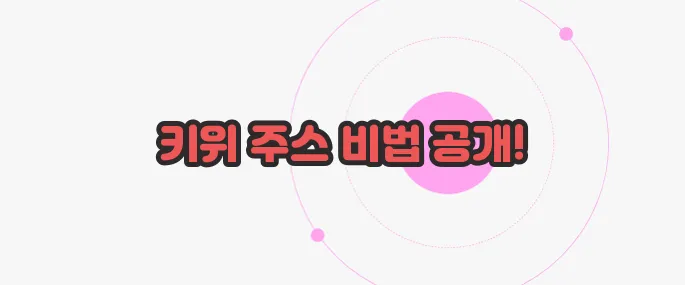 키위 주스 만드는 법 궁금한 점, 풀어보죠