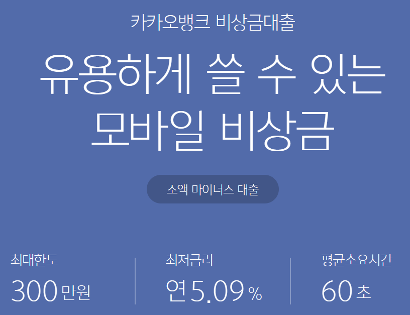 카카오뱅크 비상금대출 금리