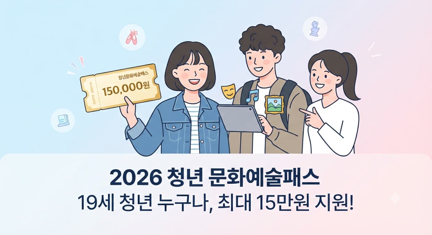 2026 청년 문화예술패스 신청자격 및 사용처 지원금 안내 인포그래픽