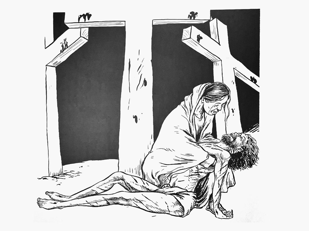 파리외방전교회에 있는 십자가의 길 이미지. 십자가의 길을 따라 걸으며 마음을 조용히 내려놓습니다.