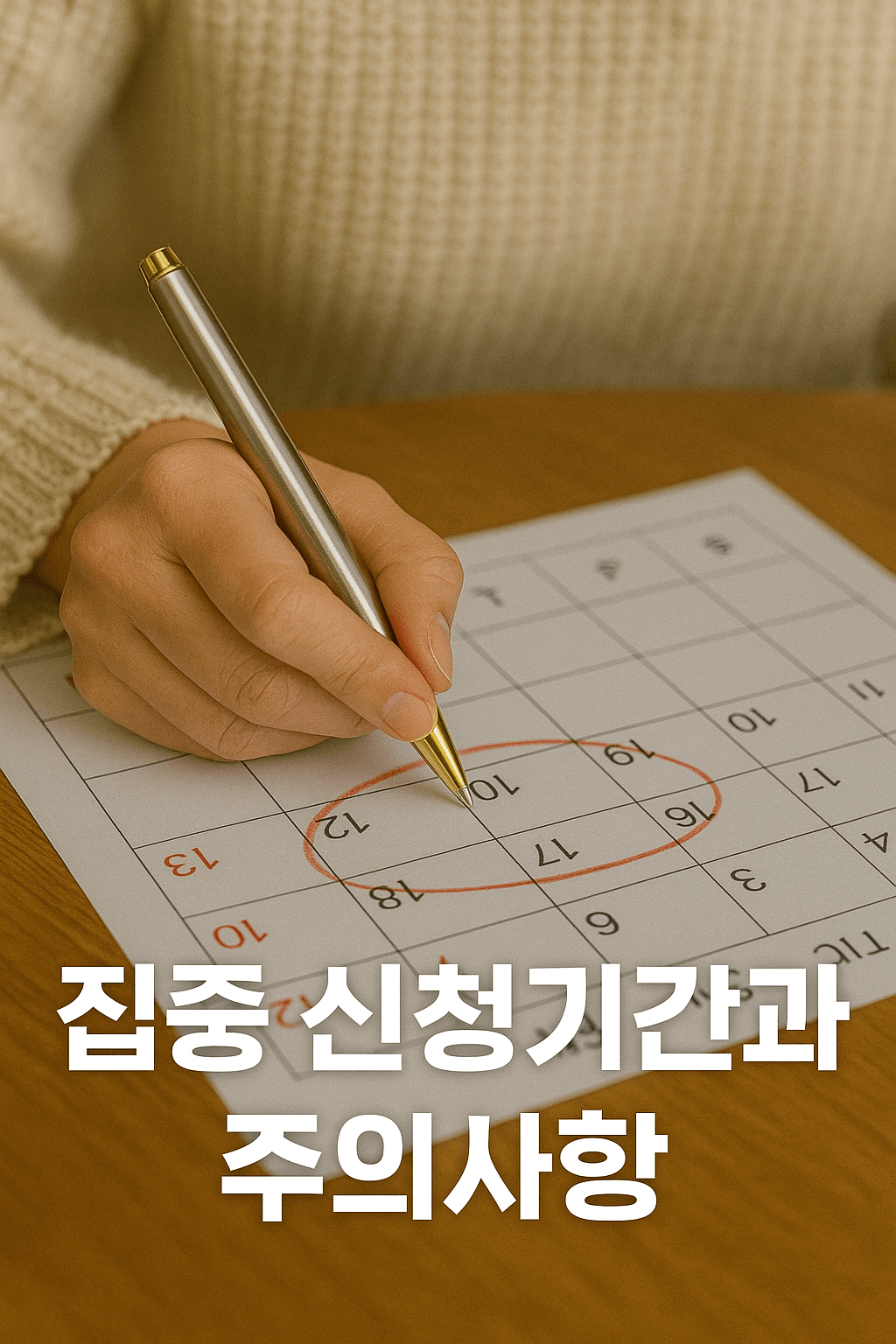 집중 신청기간과 주의사항