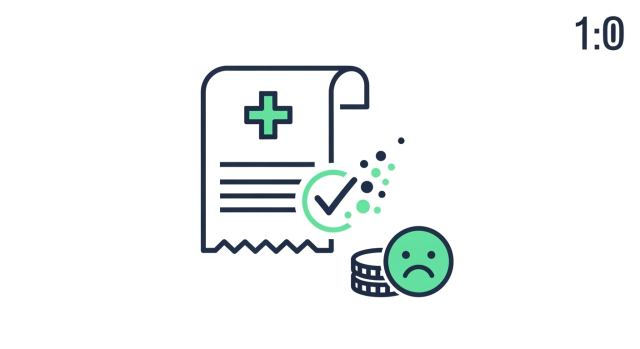 백내장 비급여 검사비 일부만 지급되는 삭감을 표현한 그림